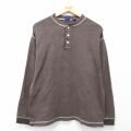 M★古着 ギャップ GAP 長袖 ビンテージ Tシャツ メンズ 90年代 90s 無地 ヘンリーネック こげ茶【spe】 26feb24