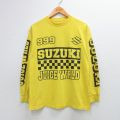 M★古着 長袖 ヒップホップ ラップ Tシャツ メンズ ジュースワールド スズキ コットン クルーネック USA製 黄【spe】 26feb28