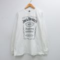 XL★古着 長袖 Tシャツ メンズ ジャックダニエル 酒 コットン クルーネック 白【spe】 26feb28