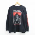 XL★古着 長袖 Tシャツ メンズ ポエティックジャスティス コットン クルーネック 黒【spe】 26feb28