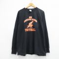 XL★古着 長袖 ビンテージ Tシャツ メンズ 00年代 00s フットボール 大きいサイズ コットン クルーネック 黒【spe】 26feb28