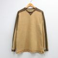 L★古着 THE TERRITORY AHEAD 長袖 ビンテージ Tシャツ メンズ 00年代 00s 無地 ツートンカラー コットン クルーネック ベージュ系他 26feb28