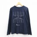 L★古着 長袖 Tシャツ メンズ SHORASHIM TAGLIT コットン クルーネック 紺 26feb28