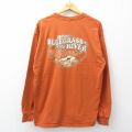XL★古着 長袖 ビンテージ Tシャツ メンズ 00年代 00s BLUE GRASS 大きいサイズ コットン クルーネック オレンジ系 26mar04