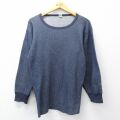 M★古着 長袖 サーマル Tシャツ メンズ クルーネック 紺他 26mar04