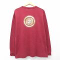 XL★古着 ティンバーランド 長袖 ビンテージ Tシャツ メンズ 90年代 90s ビッグロゴ 大きいサイズ コットン クルーネック USA製 エンジ【spe】 26mar04