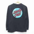 M★古着 長袖 Tシャツ メンズ サンタクルーズ コットン クルーネック 黒 26mar04