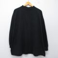 XL★古着 リー Lee 長袖 ビンテージ Tシャツ メンズ 00年代 00s 無地 大きいサイズ コットン モックネック ハイネック 黒 26mar04