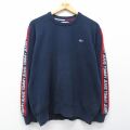 XL★古着 トミーヒルフィガー トミージーンズ 長袖 ブランド Tシャツ メンズ ビッグロゴ 大きいサイズ コットン クルーネック 紺他 26mar04