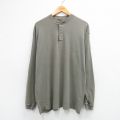 XL★古着 ルート66 長袖 ビンテージ Tシャツ メンズ 00年代 00s 無地 大きいサイズ コットン ヘンリーネック 緑系 26mar12