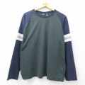 XL★古着 ルート66 長袖 ビンテージ Tシャツ メンズ 00年代 00s 無地 ラグラン 大きいサイズ コットン クルーネック 緑他 26mar13