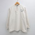 XL★古着 長袖 ビンテージ Tシャツ メンズ 00年代 00s LINDSAY 鳥 大きいサイズ コットン ヘンリーネック 生成り 26mar13