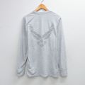 L★古着 長袖 ビンテージ Tシャツ メンズ 90年代 90s ミリタリー USエアフォース リフレクター クルーネック USA製 グレー 霜降り 26mar13