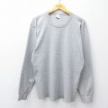L★古着 長袖 ビンテージ Tシャツ メンズ 90年代 90s 無地 クルーネック USA製 グレー 26mar28