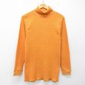M★古着 長袖 ビンテージ サーマル Tシャツ メンズ 80年代 80s 無地 タートルネック ハイネック USA製 オレンジ系 26mar31