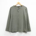 XL★古着 グラミチ 長袖 ビンテージ Tシャツ メンズ 90年代 90s 無地 大きいサイズ コットン ヘンリーネック USA製 緑系【spe】 26apr01