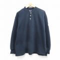 XL★古着 長袖 Tシャツ メンズ KODIAK 鹿の子 大きいサイズ ヘンリーネック 黒 26apr01