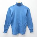 S★古着 長袖 ビンテージ Tシャツ メンズ 90年代 90s 無地 コットン タートルネック ハイネック 薄紺 26apr01