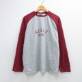 XL★古着 長袖 Tシャツ メンズ AIGLE ラグラン コットン クルーネック グレー 霜降り他 26apr02