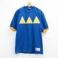L★古着 半袖 ビンテージ フットボール Tシャツ メンズ 90年代 90s デルタ ロング丈 コットン クルーネック USA製 青他【spe】 26apr02