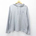 XL★古着 ラルフローレン 長袖 ブランド Tシャツ パーカー メンズ ワンポイントロゴ グレー 霜降り 26apr02