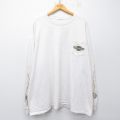 XL★古着 ハーレーダビッドソン 長袖 Tシャツ メンズ ビッグロゴ 胸ポケット付き 大きいサイズ クルーネック 生成り【spe】 26apr02