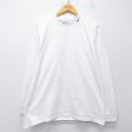 XL★古着 ナイキ NIKE 長袖 ビンテージ Tシャツ メンズ 00年代 00s ワンポイントロゴ コットン モックネック ハイネック 白 26apr02