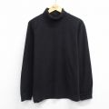 XL★古着 バンヒューセン 長袖 ビンテージ Tシャツ メンズ 無地 大きいサイズ コットン タートルネック ハイネック 黒 26apr03