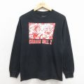 S★古着 長袖 Tシャツ メンズ アニメ ドラゴンボールZ コットン クルーネック 黒 26apr06