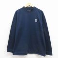 XL★古着 長袖 ビンテージ Tシャツ メンズ 90年代 90s 1044 コットン モックネック ハイネック USA製 紺 26apr06
