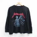L★古着 長袖 ロック バンド Tシャツ メンズ メタリカ クルーネック 黒 26apr14