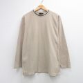 XL★古着 バンヒューセン 長袖 ビンテージ Tシャツ メンズ 00年代 00s 無地 コットン クルーネック ベージュ 26apr14