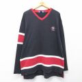 XL★古着 ノーティカ 長袖 ブランド Tシャツ メンズ コンペティション ワンポイントロゴ 大きいサイズ ロング丈 コットン Vネック 黒他 26apr16