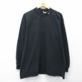 XL★古着 ナイキ NIKE 長袖 Tシャツ メンズ 90年代 90s ワンポイントロゴ コットン モックネック ハイネック USA製 黒 26apr16