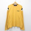 XL★古着 トミーヒルフィガー 長袖 ブランド Tシャツ メンズ 90年代 90s ワンポイントロゴ 大きいサイズ コットン クルーネック 黄他 26apr16
