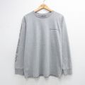 XL★古着 ラルフローレン ポロジーンズ 長袖 ブランド Tシャツ メンズ ビッグロゴ クルーネック グレー 霜降り【spe】 26apr21