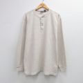 XL★古着 エルエルビーン 長袖 ビンテージ Tシャツ メンズ 00年代 00s 無地 大きいサイズ コットン ヘンリーネック 薄ベージュ系 26apr21