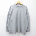 XL★古着 長袖 ビンテージ Tシャツ メンズ 90年代 90s 無地 大きいサイズ コットン モックネック ハイネック USA製 グレー 霜降り 26apr22