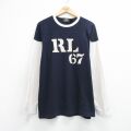 ラルフローレン 長袖Tシャツ ビッグロゴ ネイビー XL | 古着