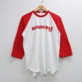 スクリーンスターズ 80s 7分袖Tシャツ HUNGRY MAN レッド L | 古着