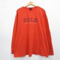 ラルフローレン 長袖Tシャツ ビッグロゴ オレンジ XL | 古着