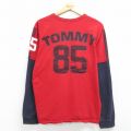 トミーヒルフィガー 長袖Tシャツ ビッグロゴ レッド XL | 古着