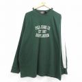 ラルフローレン ラグラン長袖Tシャツ ビッグロゴフロッキープリント グリーン XL | 古着