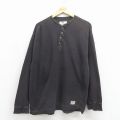 XL★古着 リーバイス Levis 長袖 ビンテージ Tシャツ メンズ 00年代 00s 無地 コットン ヘンリーネック 黒 26may11