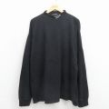 XL★古着 リーボック 長袖 ビンテージ Tシャツ メンズ 90年代 90s ワンポイントロゴ 大きいサイズ コットン モックネック ハイネック 黒 26may11