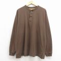 カベラス 00s 長袖Tシャツ ヘンリーネック ブラウン XL | 古着