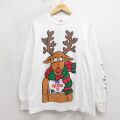 90s 長袖Tシャツ トナカイ ホワイト L | 古着