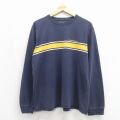 XL★古着 アバクロンビー 長袖 ビンテージ Tシャツ メンズ 00年代 00s ワンポイントロゴ コットン クルーネック ネイビー 26may27