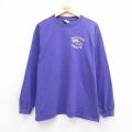 ヘインズ 00s 長袖Tシャツ DENTON TRACK パープル メンズL相当 | 古着