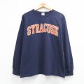 00s 長袖Tシャツ シラキュース ネイビー メンズM相当 | 古着